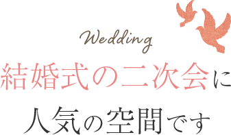 結婚式の二次会で人気の空間