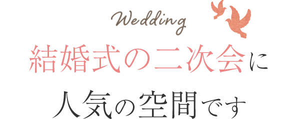 結婚式の二次会で人気の空間